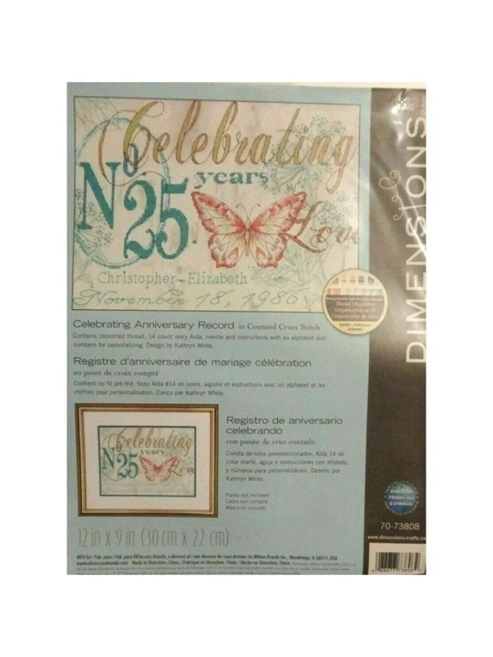 Cross Stitch Kit Dimensions Celebrating Anniversary Record Count Wedding 7073808
